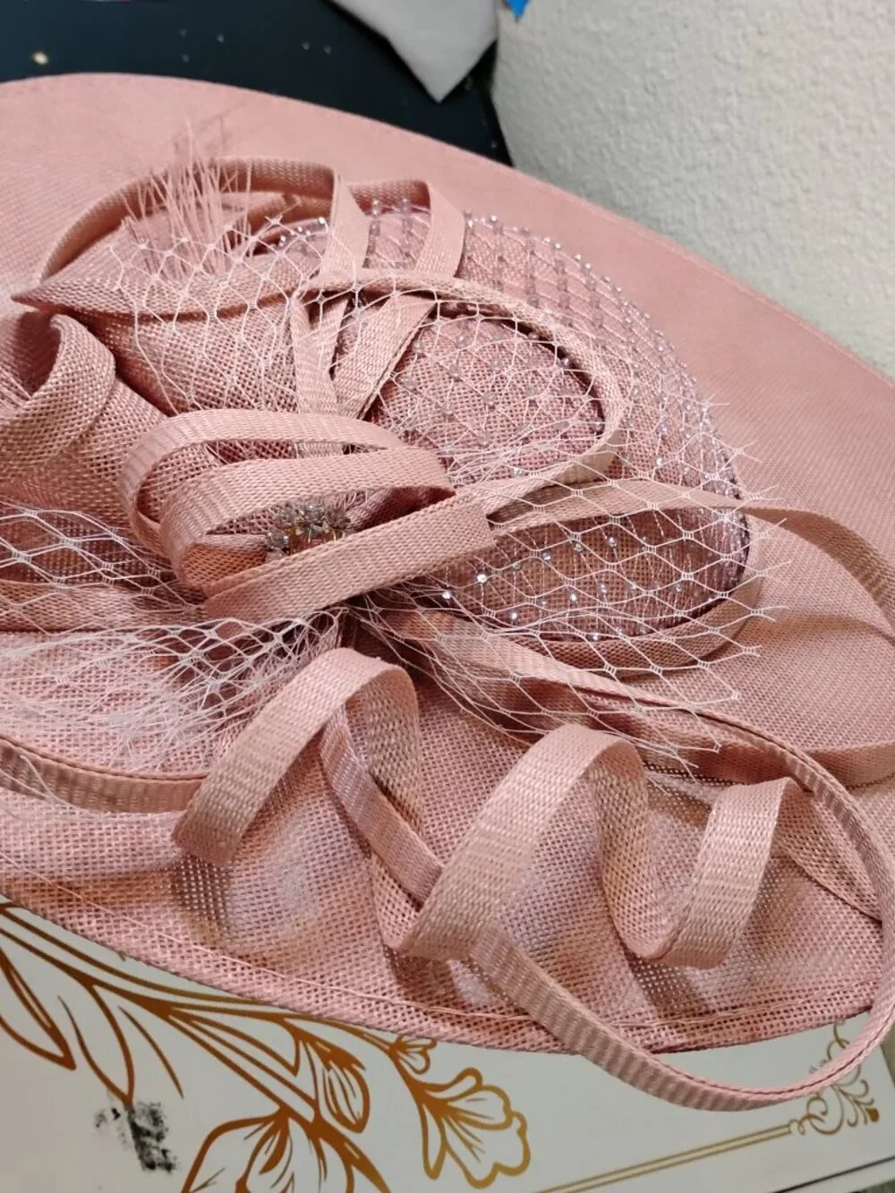 Blush Pink Fascinator Hat Headband Wedding Tea Party Kentucky Derby Bridal